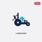 Two color lawnmower vector icon from farming concept. isolated blue lawnmower vector sign symbol can be use for web, mobile and