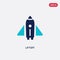 Two color liftoff vector icon from astronomy concept. isolated blue liftoff vector sign symbol can be use for web, mobile and logo