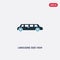 Two color limousine side view vector icon from mechanicons concept. isolated blue limousine side view vector sign symbol can be