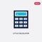 Two color little calculator vector icon from general concept. isolated blue little calculator vector sign symbol can be use for