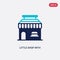 Two color little shop with awning vector icon from business concept. isolated blue little shop with awning vector sign symbol can