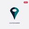 Two color location marker vector icon from maps and flags concept. isolated blue location marker vector sign symbol can be use for