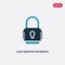 Two color lock graphic interface security vector icon from security concept. isolated blue lock graphic interface security vector