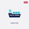 Two color logistic ship vector icon from delivery and logistics concept. isolated blue logistic ship vector sign symbol can be use