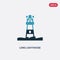 Two color long lighthouse vector icon from nautical concept. isolated blue long lighthouse vector sign symbol can be use for web,