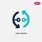 Two color loop arrows vector icon from arrows concept. isolated blue loop arrows vector sign symbol can be use for web, mobile and