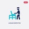 Two color luggage inspection vector icon from airport terminal concept. isolated blue luggage inspection vector sign symbol can be