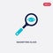 Two color magnifying glass searcher vector icon from general concept. isolated blue magnifying glass searcher vector sign symbol