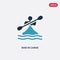 Two color man in canoe vector icon from sports concept. isolated blue man in canoe vector sign symbol can be use for web, mobile