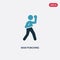 Two color man punching vector icon from sports concept. isolated blue man punching vector sign symbol can be use for web, mobile