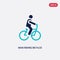 Two color man riding bicylce vector icon from behavior concept. isolated blue man riding bicylce vector sign symbol can be use for