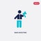 Two color man shouting vector icon from behavior concept. isolated blue man shouting vector sign symbol can be use for web, mobile