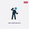 Two color man threating with his fist vector icon from sports concept. isolated blue man threating with his fist vector sign