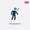 Two color man walking and smoking vector icon from people concept. isolated blue man walking and smoking vector sign symbol can be