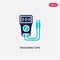 Two color measuring tape vector icon from electrian connections concept. isolated blue measuring tape vector sign symbol can be