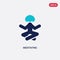 two color meditating vector icon from activity and hobbies concept. isolated blue meditating vector sign symbol can be use for web