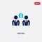 Two color meeting vector icon from blockchain concept. isolated blue meeting vector sign symbol can be use for web, mobile and