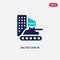 Two color militar tank in city street vector icon from army concept. isolated blue militar tank in city street vector sign symbol