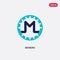 Two color monero vector icon from blockchain concept. isolated blue monero vector sign symbol can be use for web, mobile and logo