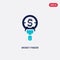 Two color money finder vector icon from business concept. isolated blue money finder vector sign symbol can be use for web, mobile