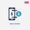 Two color money transfer vector icon from payment concept. isolated blue money transfer vector sign symbol can be use for web,