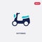 Two color motorbike vector icon from delivery and logistic concept. isolated blue motorbike vector sign symbol can be use for web