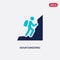 two color mountaineering vector icon from activities concept. isolated blue mountaineering vector sign symbol can be use for web,