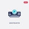 Two color movie projector front view vector icon from cinema concept. isolated blue movie projector front view vector sign symbol