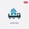 Two color moving truck vector icon from real estate concept. isolated blue moving truck vector sign symbol can be use for web,