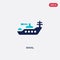 Two color naval vector icon from army and war concept. isolated blue naval vector sign symbol can be use for web, mobile and logo