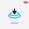 Two color navigation vector icon from cursor concept. isolated blue navigation vector sign symbol can be use for web, mobile and