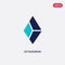 Two color octahedron vector icon from geometry concept. isolated blue octahedron vector sign symbol can be use for web, mobile and