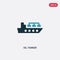 Two color oil tanker vector icon from industry concept. isolated blue oil tanker vector sign symbol can be use for web, mobile and