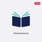 Two color open book black cover vector icon from education concept. isolated blue open book black cover vector sign symbol can be