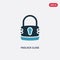 Two color padlock close vector icon from security concept. isolated blue padlock close vector sign symbol can be use for web,
