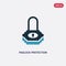 Two color padlock protection active vector icon from security concept. isolated blue padlock protection active vector sign symbol