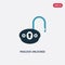 Two color padlock unlocked vector icon from security concept. isolated blue padlock unlocked vector sign symbol can be use for web