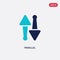 Two color parallel vector icon from geometry concept. isolated blue parallel vector sign symbol can be use for web, mobile and