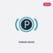 Two color parking brake vector icon from signaling concept. isolated blue parking brake vector sign symbol can be use for web,