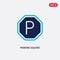 Two color parking square vector icon from airport terminal concept. isolated blue parking square vector sign symbol can be use for