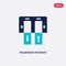 Two color passenger passway vector icon from airport terminal concept. isolated blue passenger passway vector sign symbol can be