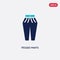 Two color pegged pants vector icon from clothes concept. isolated blue pegged pants vector sign symbol can be use for web, mobile