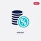 Two color percent vector icon from e-commerce and payment concept. isolated blue percent vector sign symbol can be use for web,