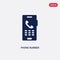 Two color phone number vector icon from general concept. isolated blue phone number vector sign symbol can be use for web, mobile