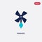 Two color pinwheel vector icon from gardening concept. isolated blue pinwheel vector sign symbol can be use for web, mobile and