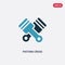 Two color pistons cross vector icon from mechanicons concept. isolated blue pistons cross vector sign symbol can be use for web,