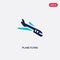 Two color plane flying vector icon from airport terminal concept. isolated blue plane flying vector sign symbol can be use for web
