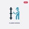 Two color plumber working vector icon from people concept. isolated blue plumber working vector sign symbol can be use for web,