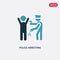 Two color police arresting man vector icon from people concept. isolated blue police arresting man vector sign symbol can be use