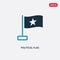 Two color political flag vector icon from political concept. isolated blue political flag vector sign symbol can be use for web,